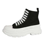 Lace Up Canvas Platform Sneakers - Trendsi - Flyclothing LLC