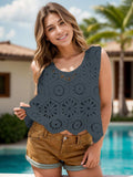 Openwork Round Neck Knit Vest - Trendsi - Flyclothing LLC