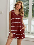 Striped Round Neck Tank and Shorts Lounge Set - Trendsi - Flyclothing LLC