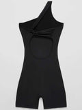 Single Shoulder Active Romper - Trendsi - Flyclothing LLC