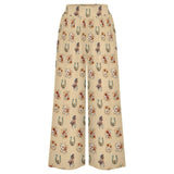 Baha Ranch Country Girl Floral Horse High Waisted Wide Leg Pants