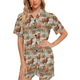 Baha Ranch Cattle Country Women's Western Pajama Set