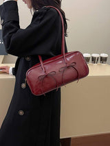 PU Leather Bow Trim Shoulder Bag - Trendsi - Flyclothing LLC