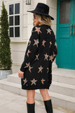 Angel Wings Star Open Front Long Sleeve Cardigan - Trendsi - Flyclothing LLC