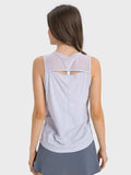 Millennia Cutout Back Round Neck Active Tank - Trendsi - Flyclothing LLC
