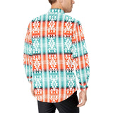 Baha Ranch Turquoise Orange Aztec Unisex Western Button UP Shirt