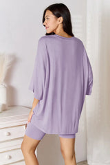 Basic Bae Full Size Soft Rayon Three-Quarter Sleeve Top and Shorts Set - ShopBasicbae - Flyclothing LLC