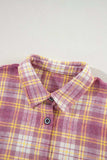 Plaid Collared Neck Button Up Shacket - Trendsi - Flyclothing LLC
