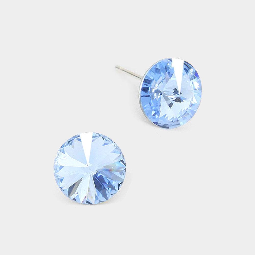 10mm Round Crystal Cubic Zirconia Stud Earrings - Madeline Love - Flyclothing LLC