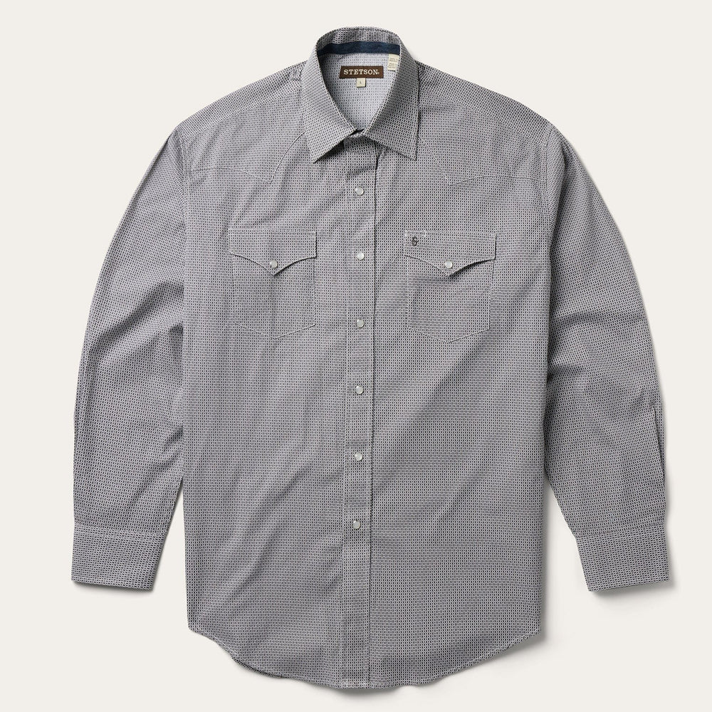 Stetson Grey Geo Print Western Shirt - Stetson