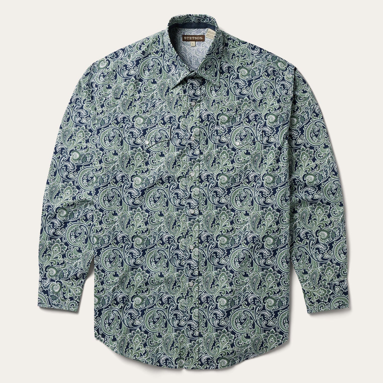 Stetson Greenspring Paisley Print Western Shirt
