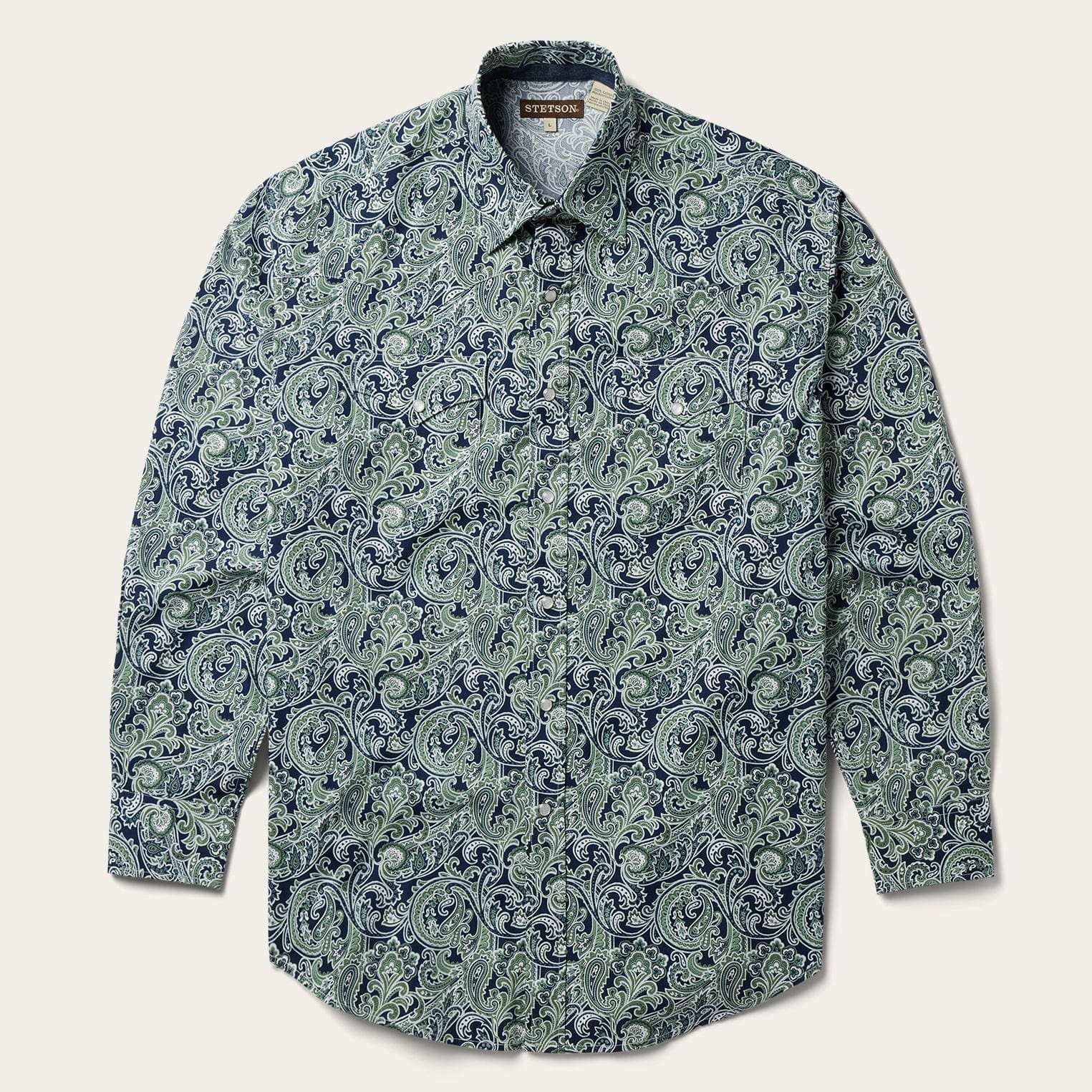 Stetson Greenspring Paisley Print Western Shirt - Stetson - Flyclothing LLC