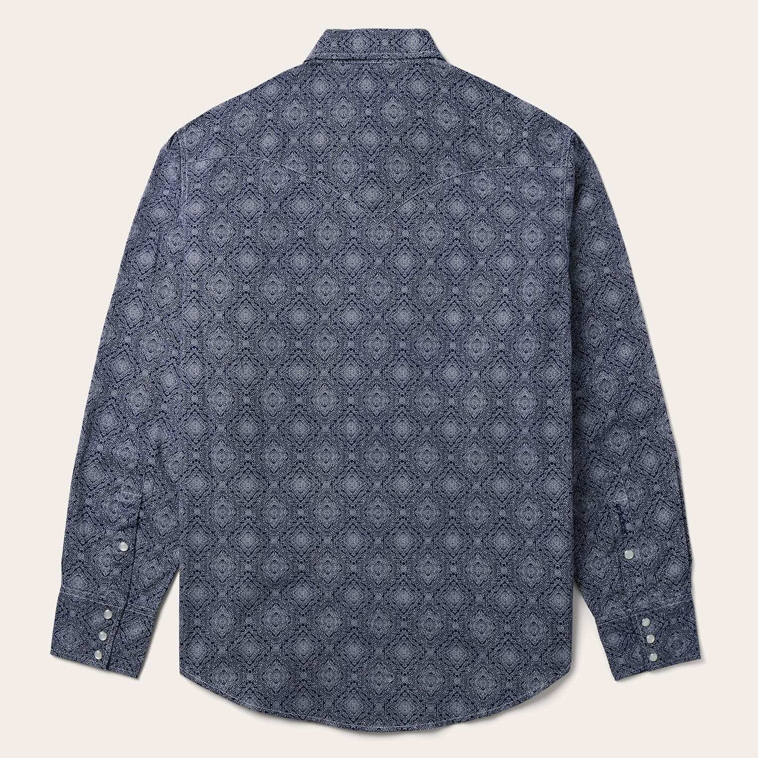 Stetson Blue Medallion Print Western Shirt - Stetson - Flyclothing LLC