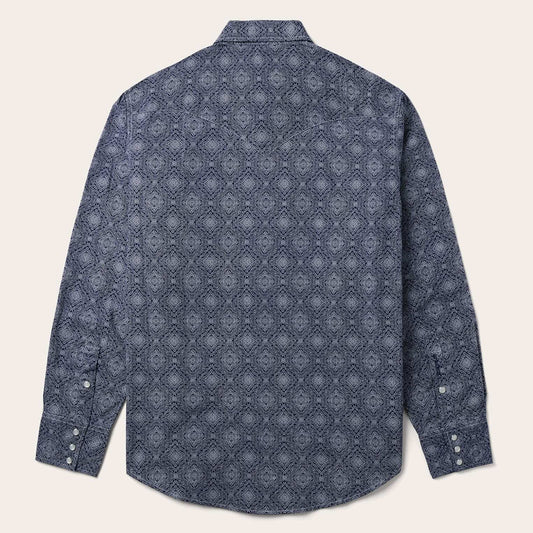 Stetson Blue Medallion Print Western Shirt - Stetson - Flyclothing LLC