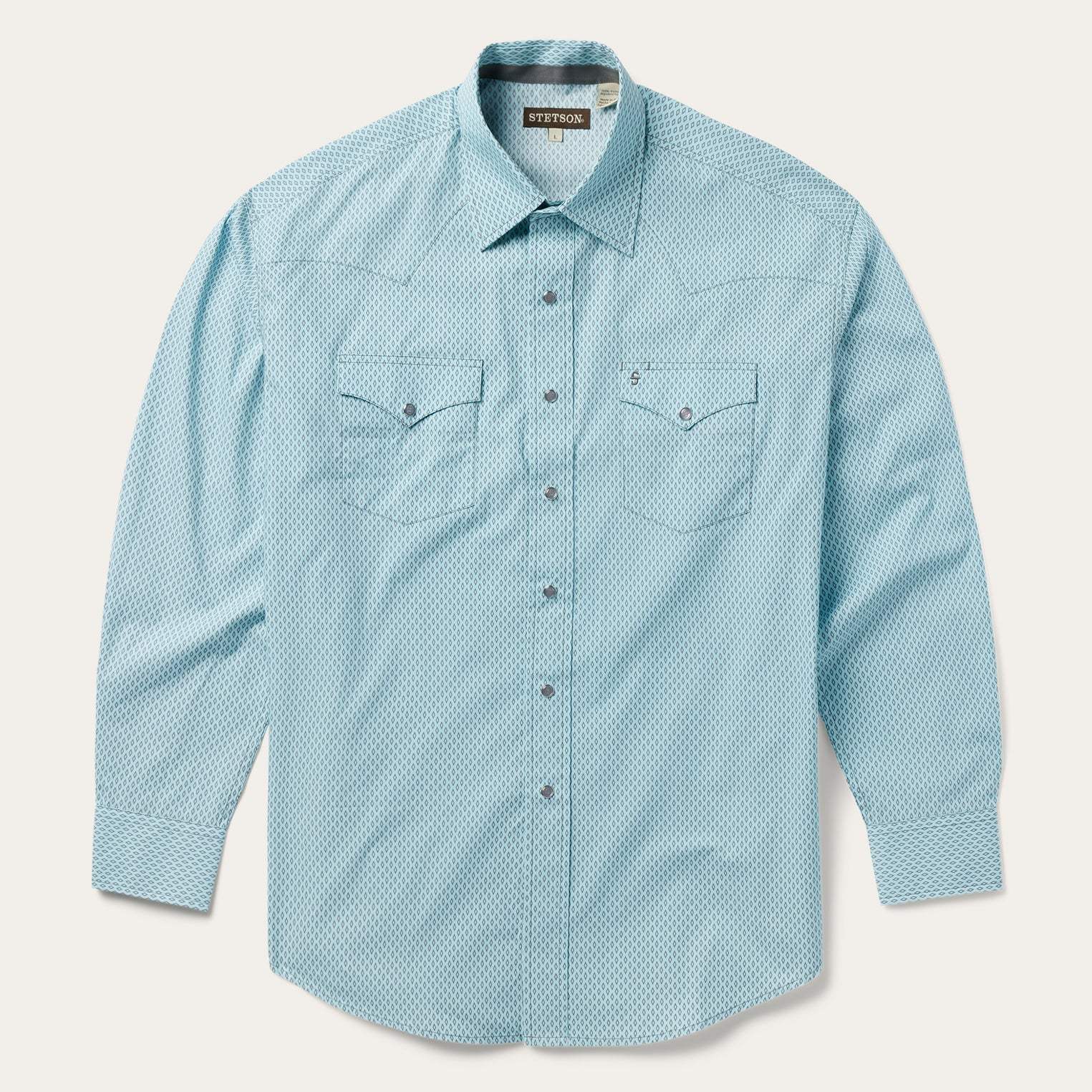 Stetson Silver Diamond Neat Print Western Shirt - Stetson - Flyclothing LLC