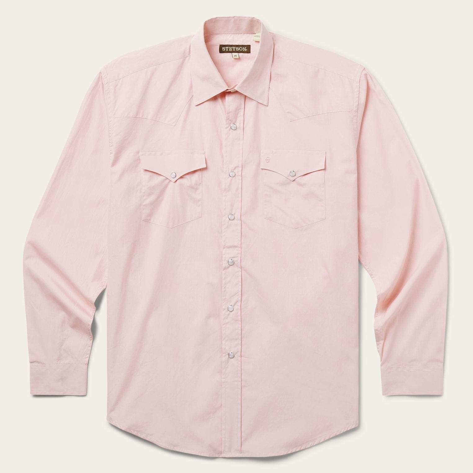 Stetson Pink End-On-End Western Shirt - Stetson - Flyclothing LLC