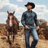 Stetson Dark Denim Western Shirt - Stetson - Flyclothing LLC