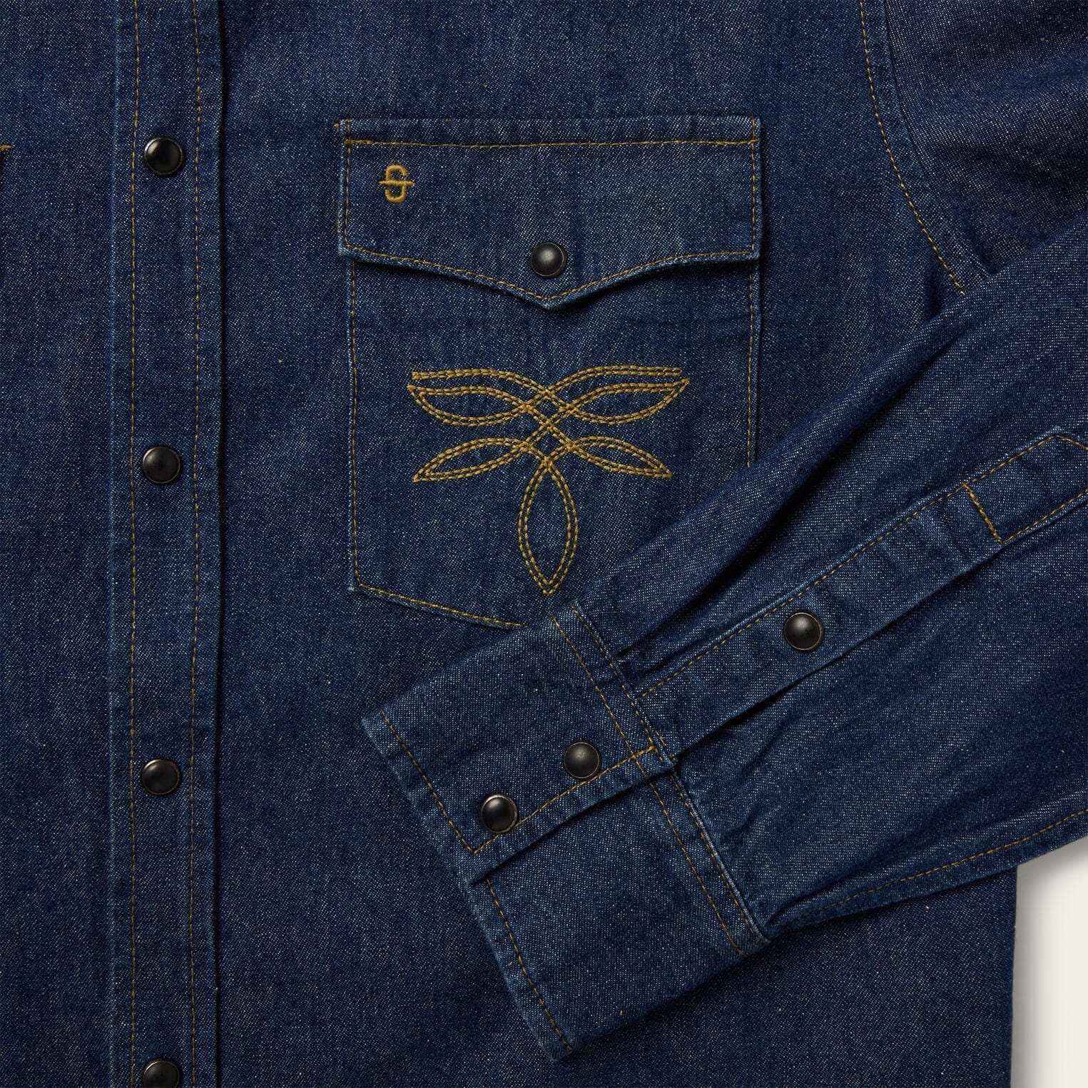 Stetson Boot Stitch Raw Denim Shirt - Stetson - Flyclothing LLC