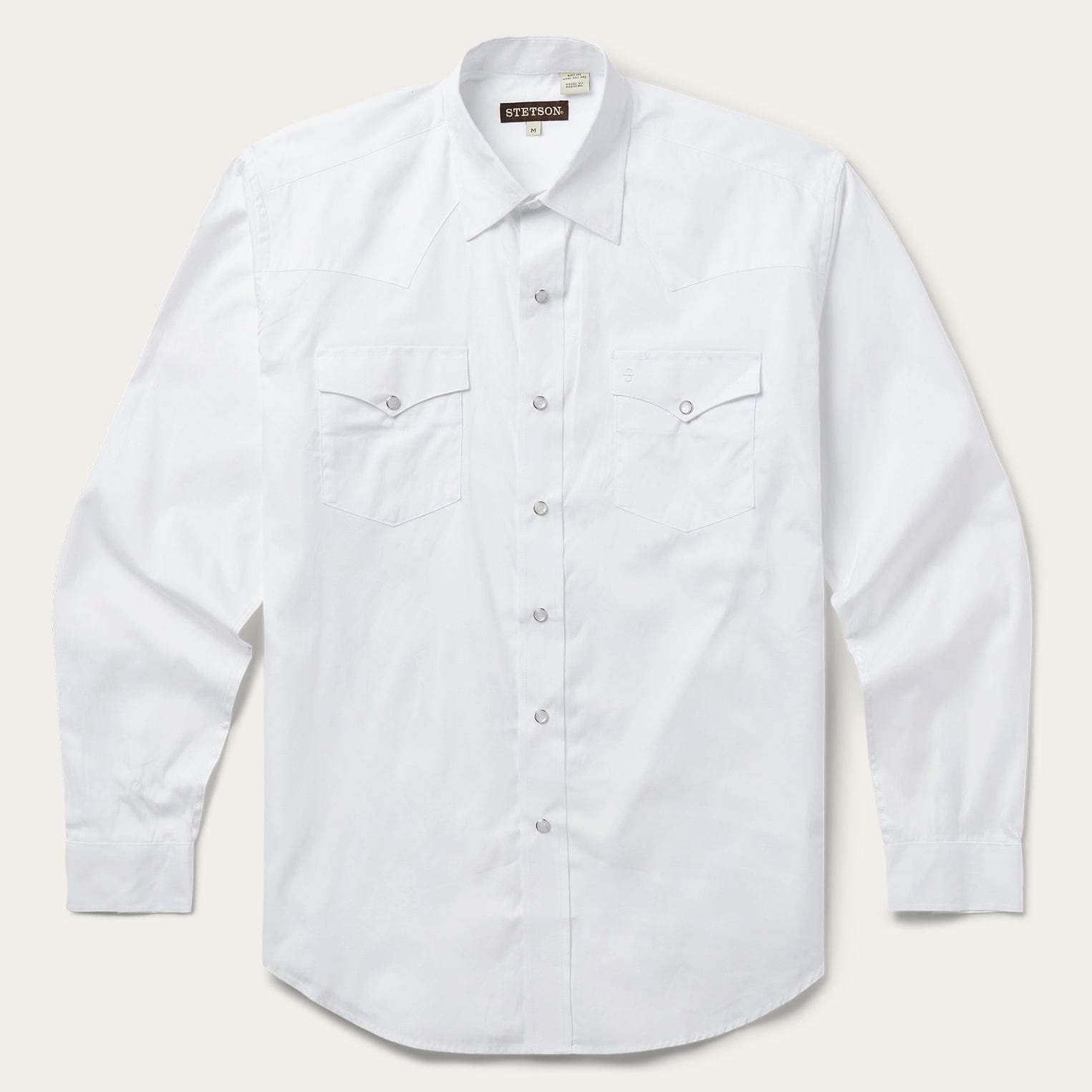 Stetson White Pinpoint Oxford Western Shirt - Stetson - Flyclothing LLC