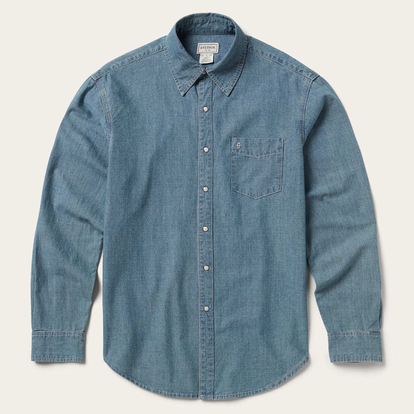 Stetson Chambray Denim Shirt - Stetson - Flyclothing LLC