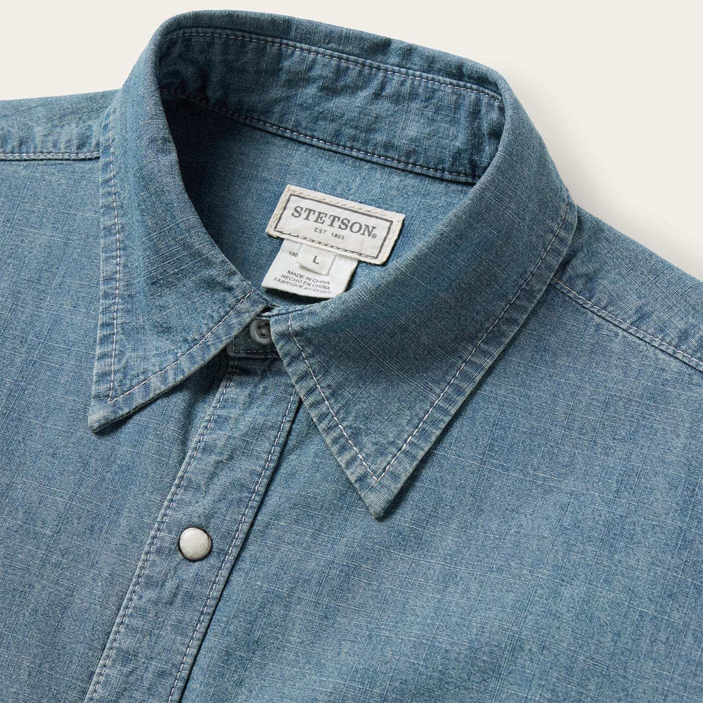 Stetson Chambray Denim Shirt - Stetson - Flyclothing LLC