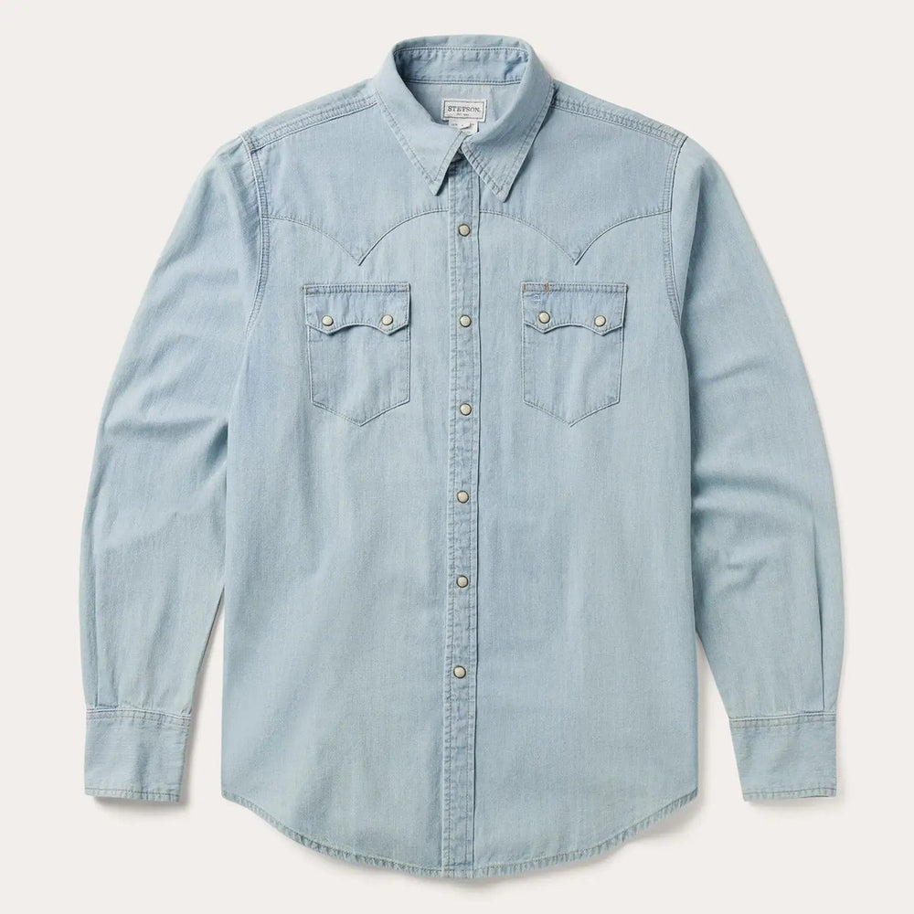 Stetson Light Blue Denim Western Shirt - Stetson