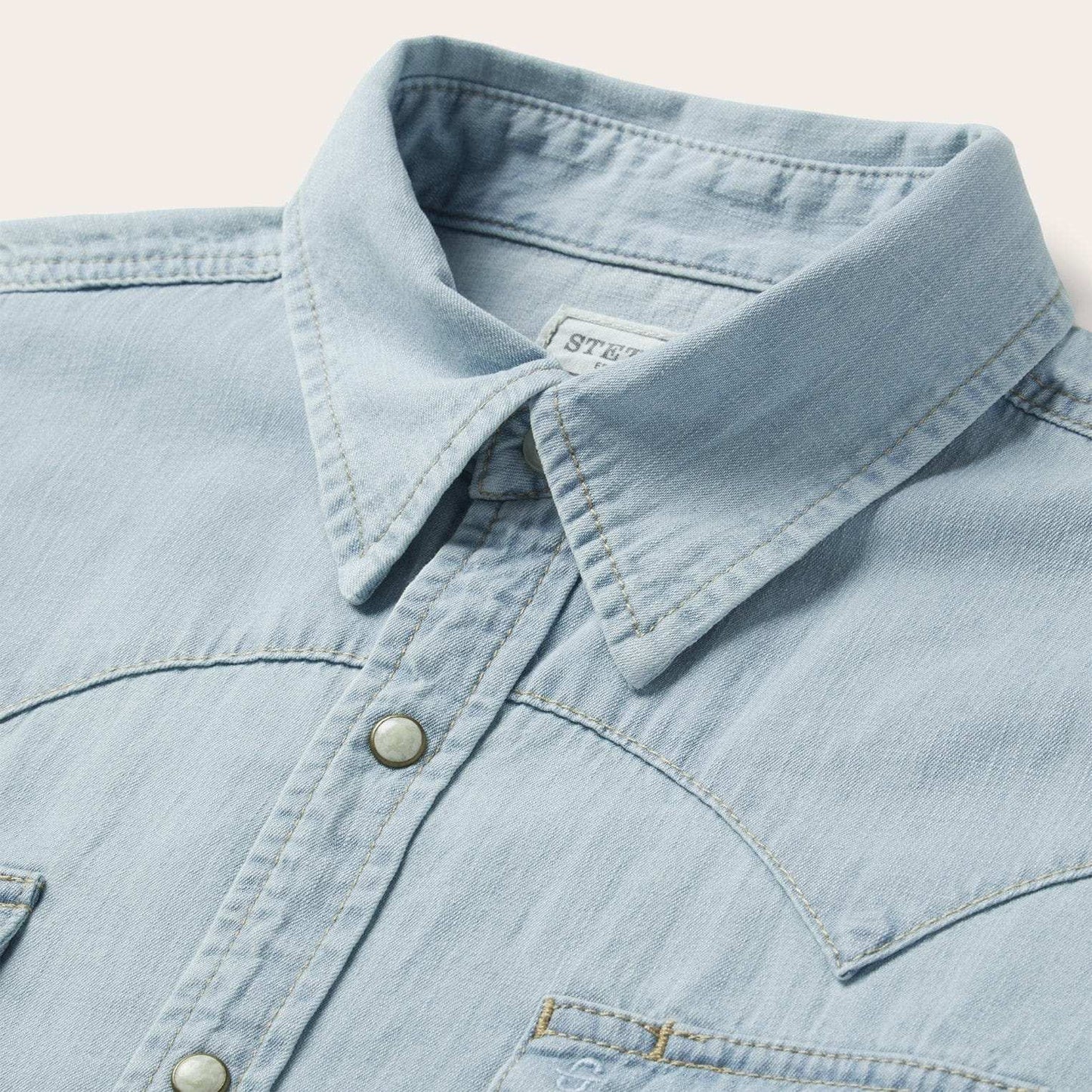 Stetson Light Blue Denim Western Shirt - Stetson - Flyclothing LLC