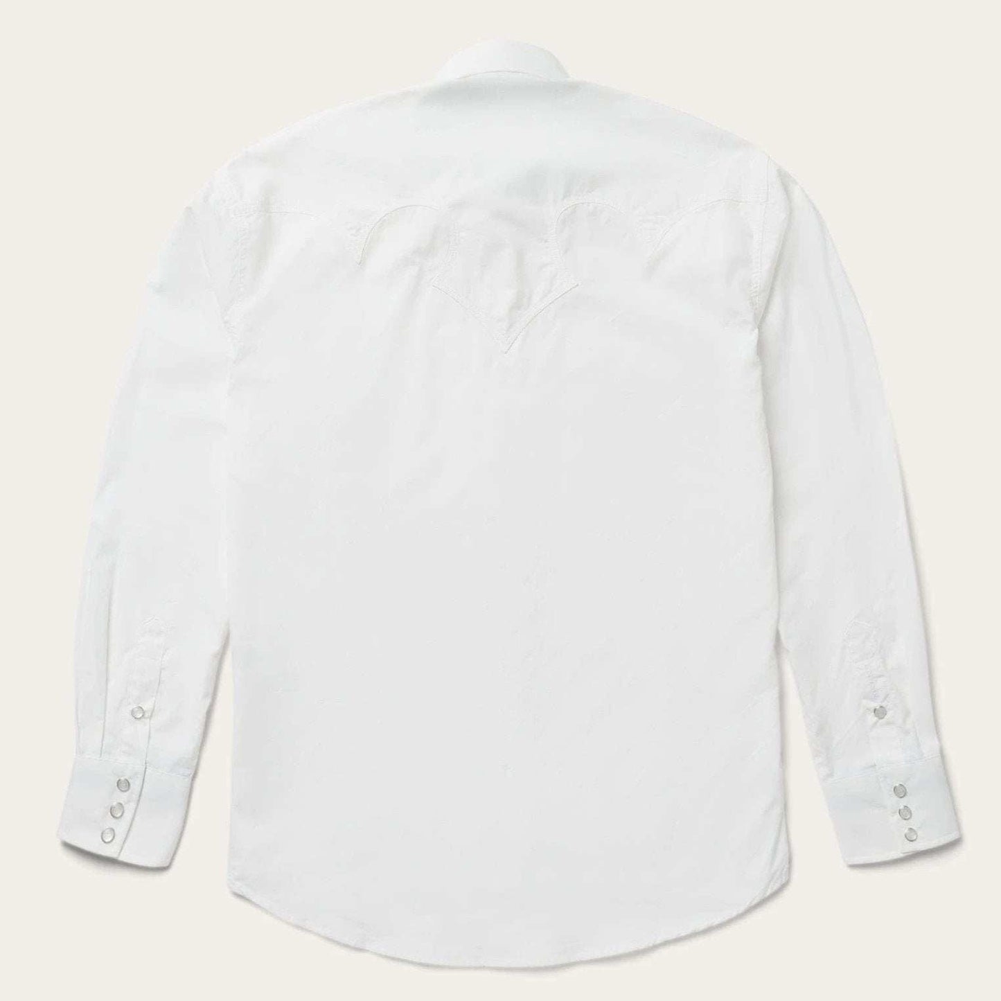 Stetson Classic Solid Snap Poplin Shirt In Optic White - Stetson - Flyclothing LLC