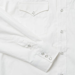 Stetson Classic Solid Snap Poplin Shirt In Optic White