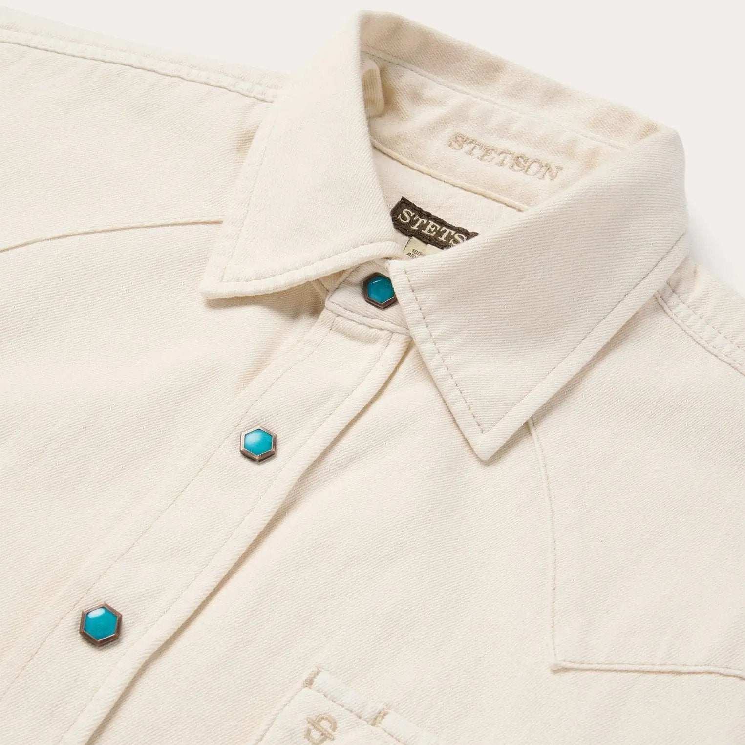 Stetson Turquoise Snap Western Denim Shirt - Stetson - Flyclothing LLC