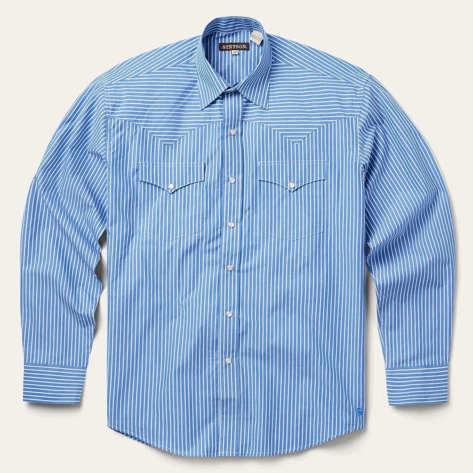 Stetson Blue Western Stripe Shirt - Stetson - Flyclothing LLC