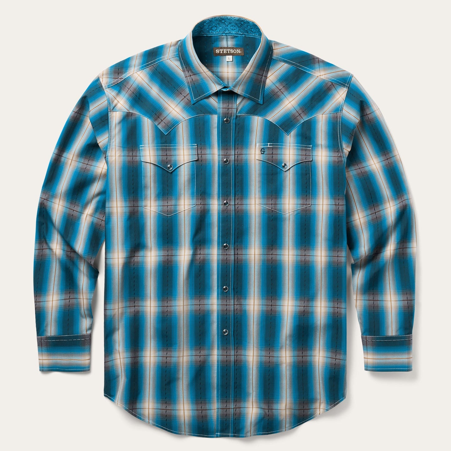 Stetson Marine Ombre Plaid Western Shirt