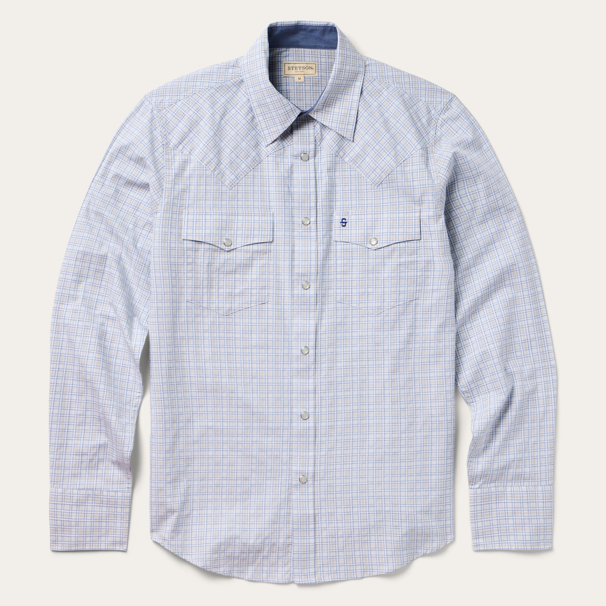 Stetson Ombre Plaid Check Western Shirt