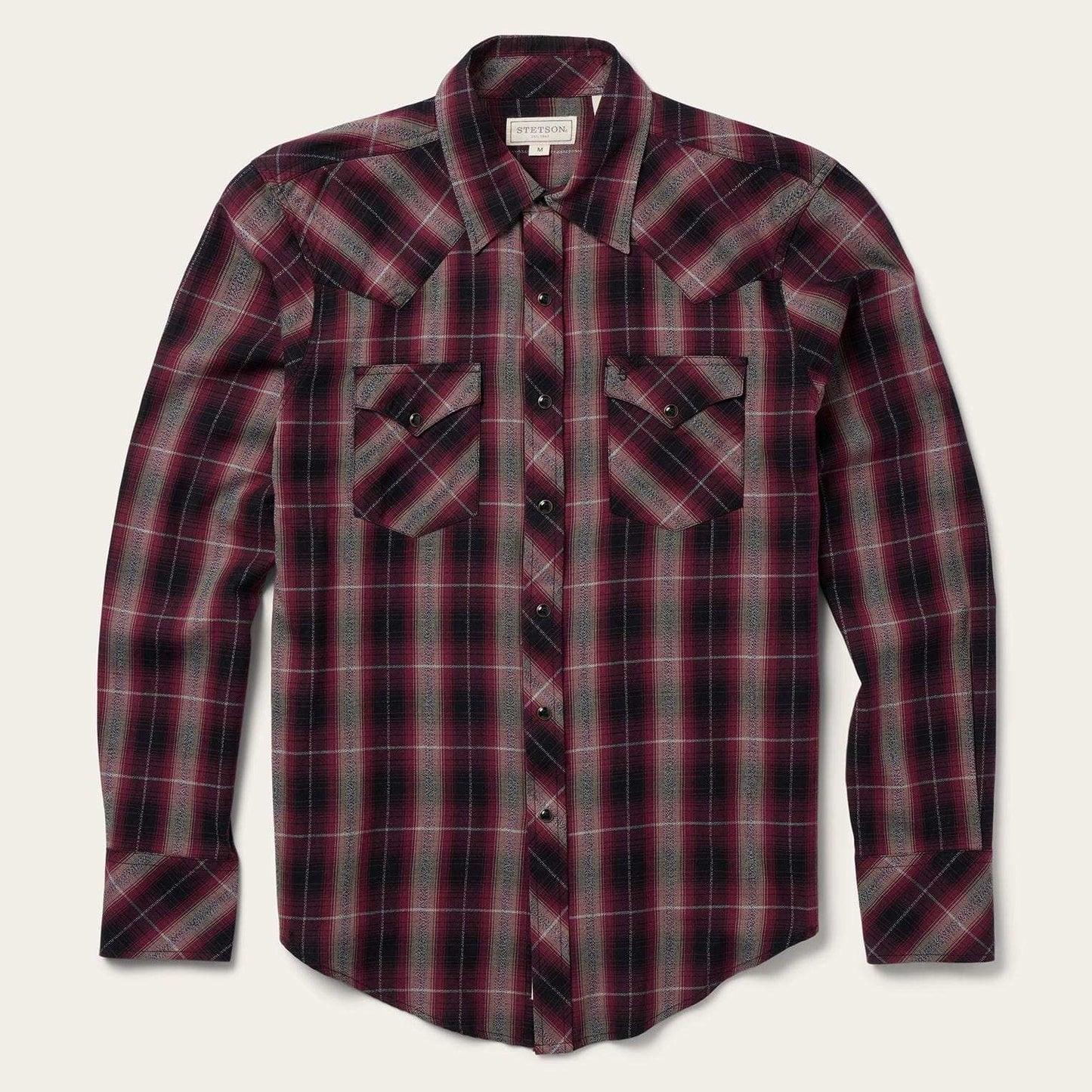 Stetson Red Marl Plaid Western Shirt - Stetson - Flyclothing LLC