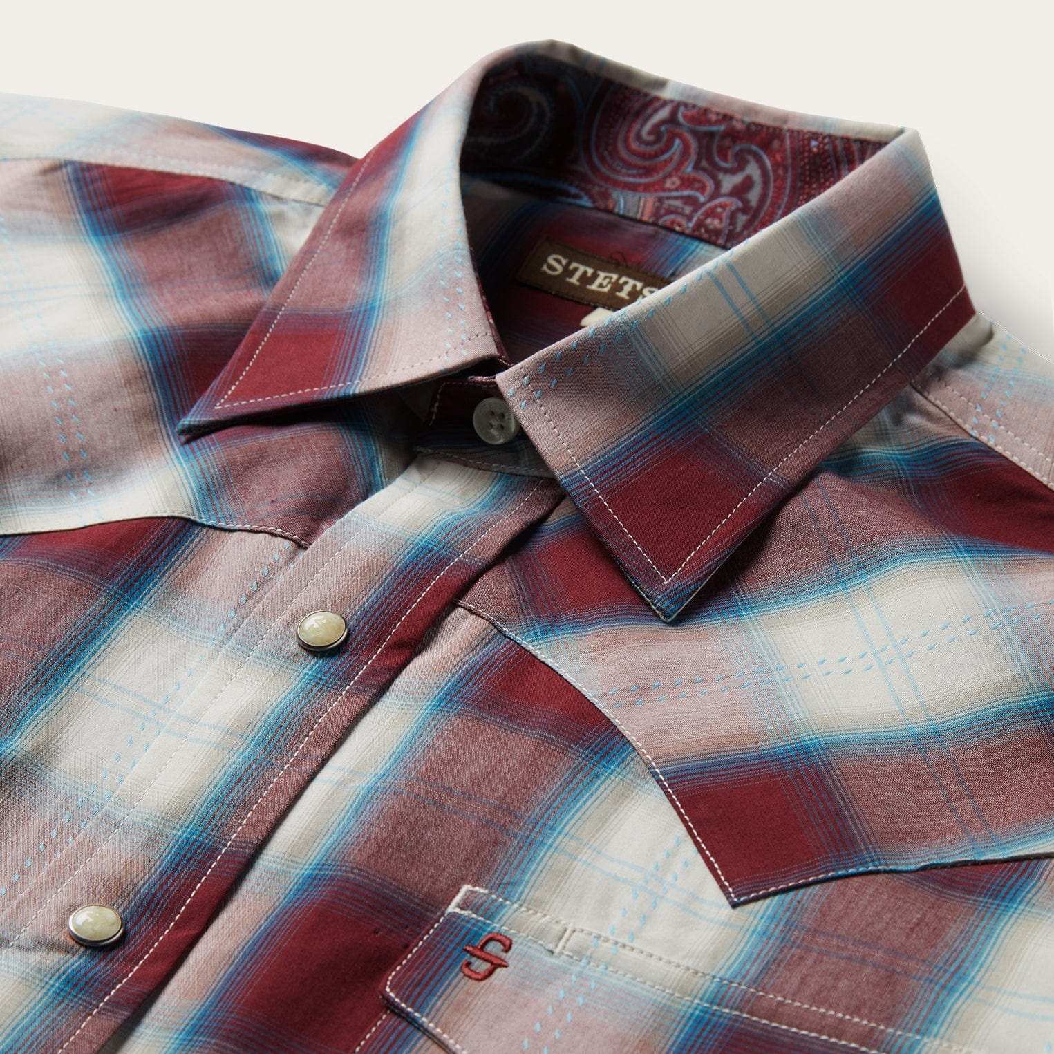 Stetson Wine Plaid Shirt - Stetson - Flyclothing LLC