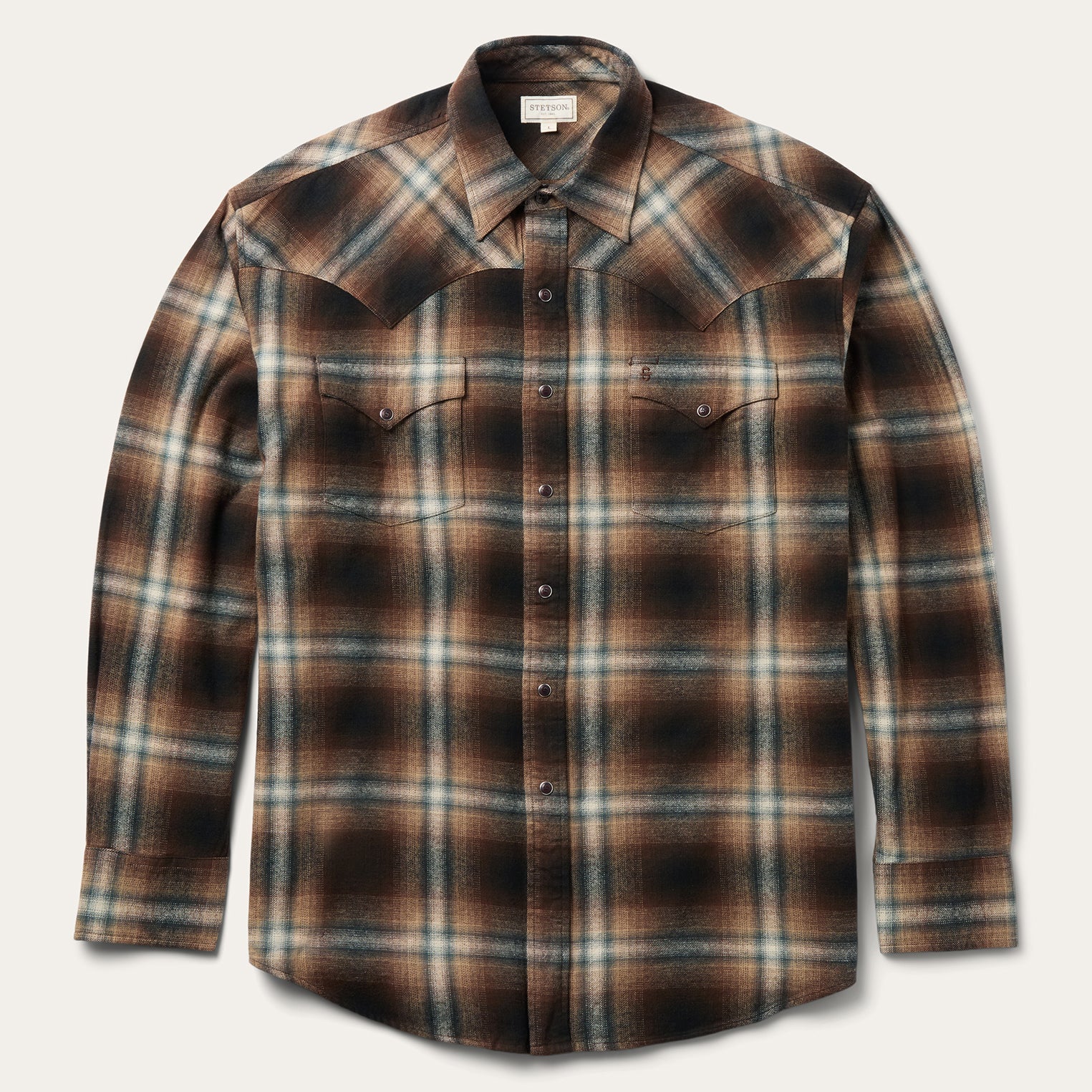 Stetson Ombre Plaid Western Shirt