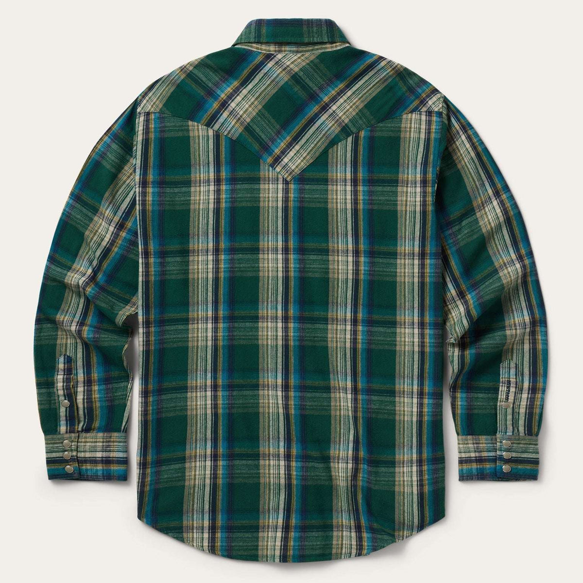 Stetson Flannel Plaid Western Shirt Green - Green