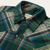 Stetson Flannel Plaid Western Shirt Green - Green