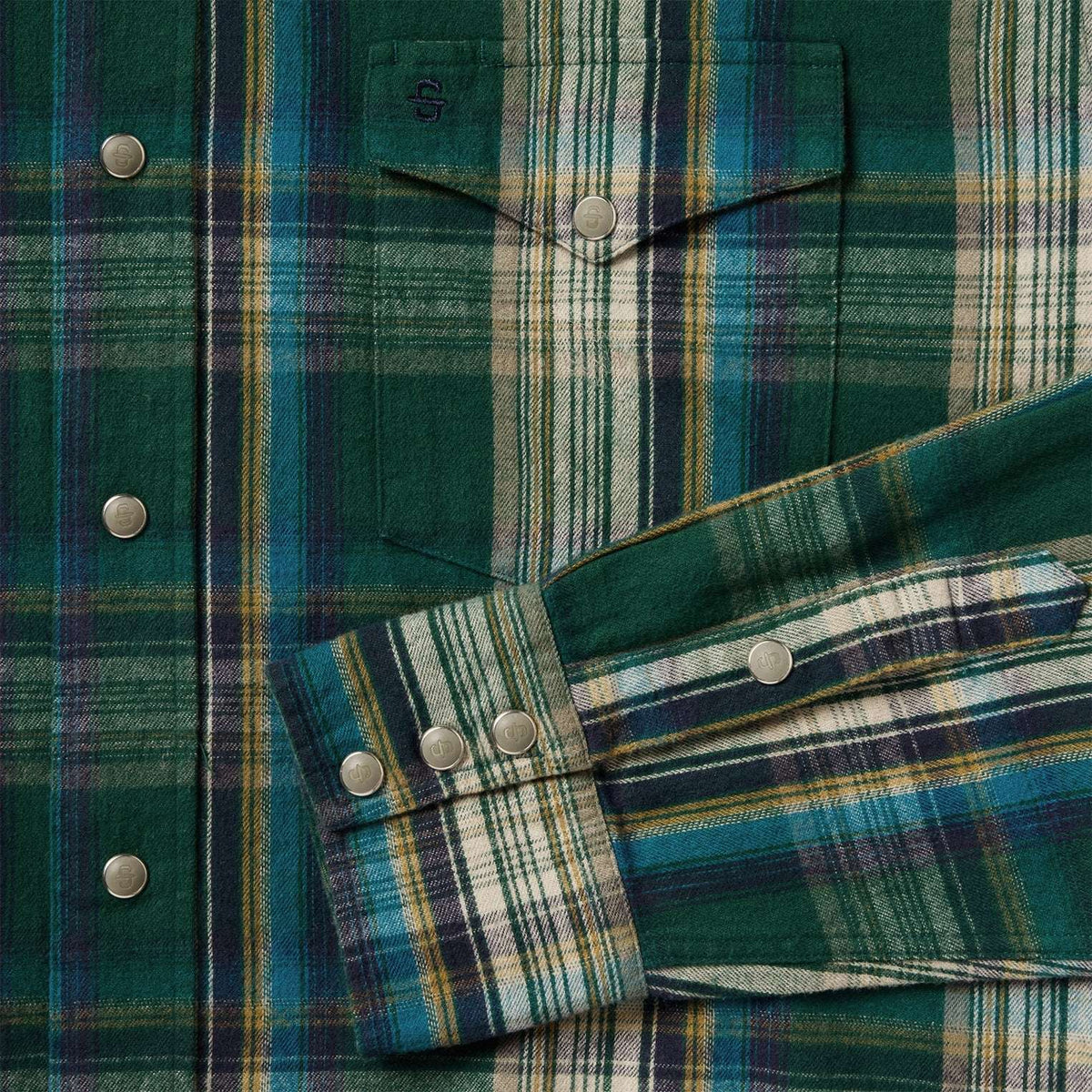 Stetson Flannel Plaid Western Shirt Green - Green