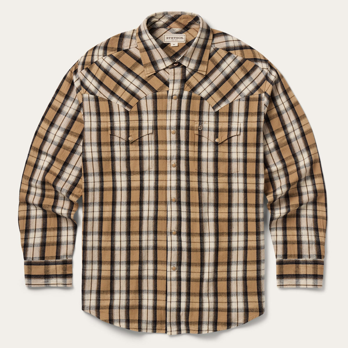 Stetson Flannel Plaid Western Shirt Brown - Stetson - Flyclothing LLC