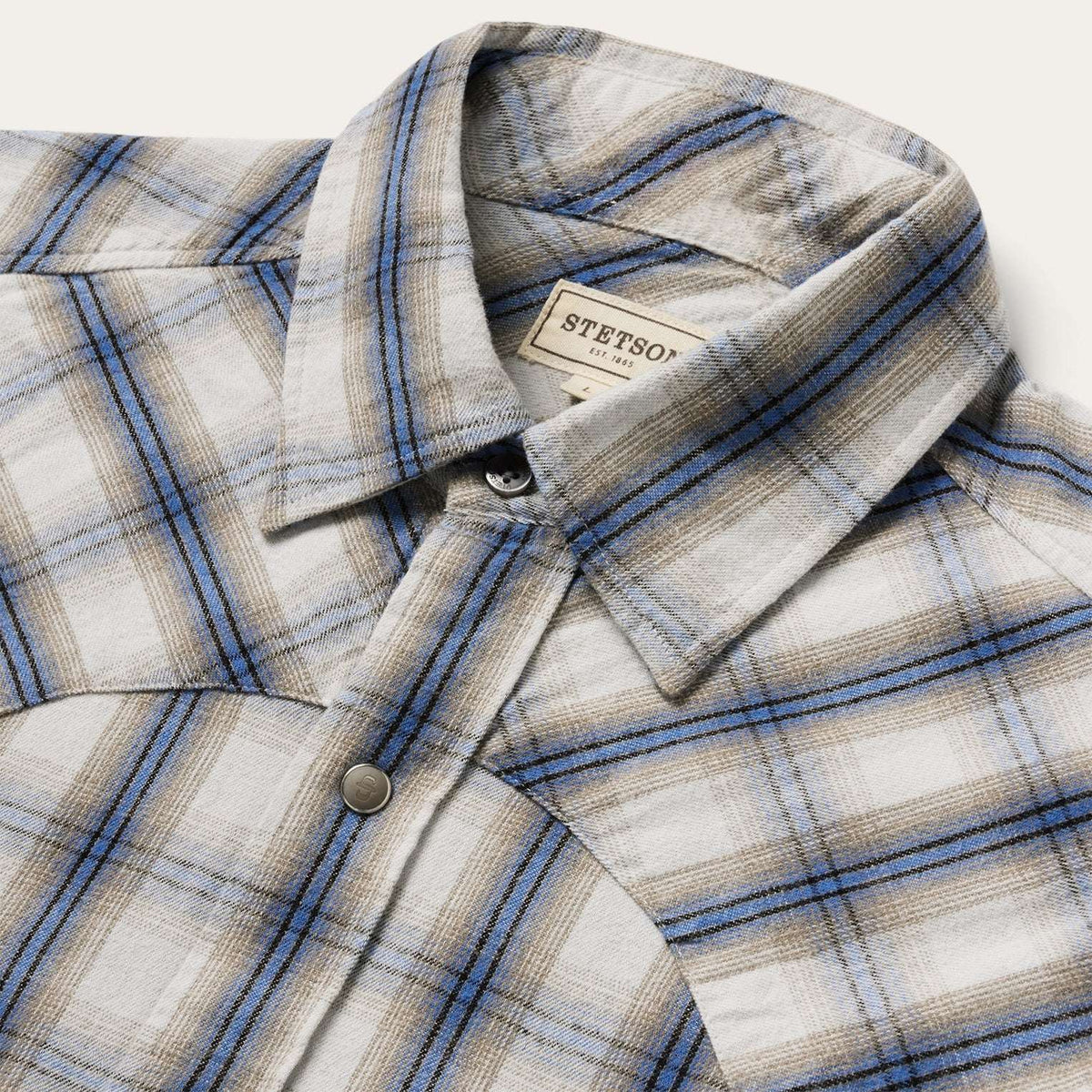 Stetson Flannel Plaid Western Shirt Blue - Stetson - Flyclothing LLC