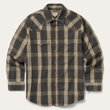 Stetson Heather Plaid Western Shirt - Heather Grey