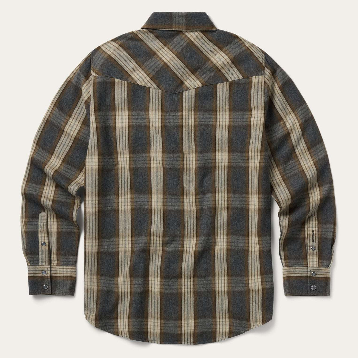 Stetson Heather Plaid Western Shirt - Heather Grey