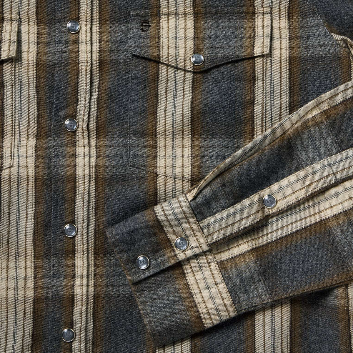 Stetson Heather Plaid Western Shirt - Heather Grey