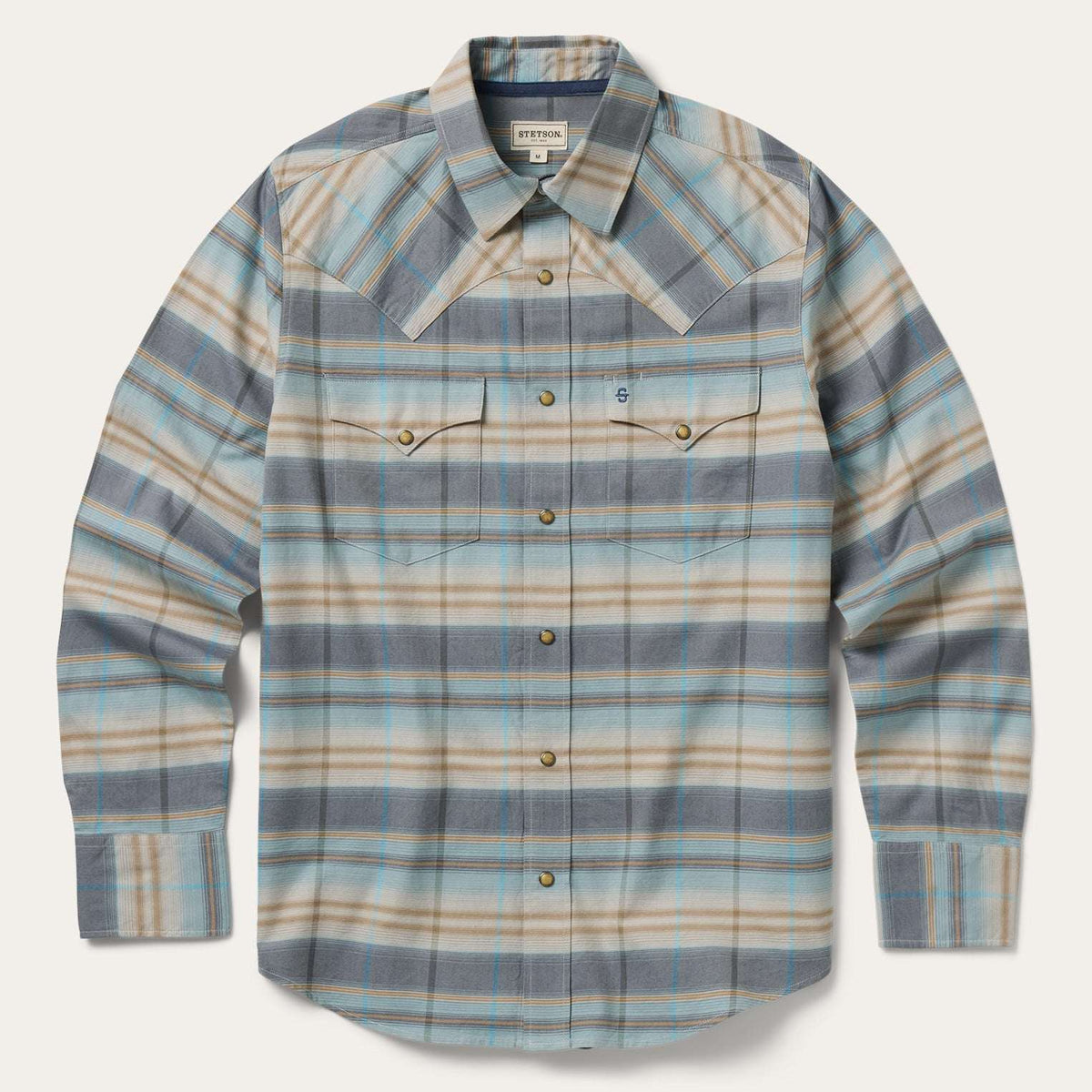 Stetson Ombre Stripe Western Shirt - Blue
