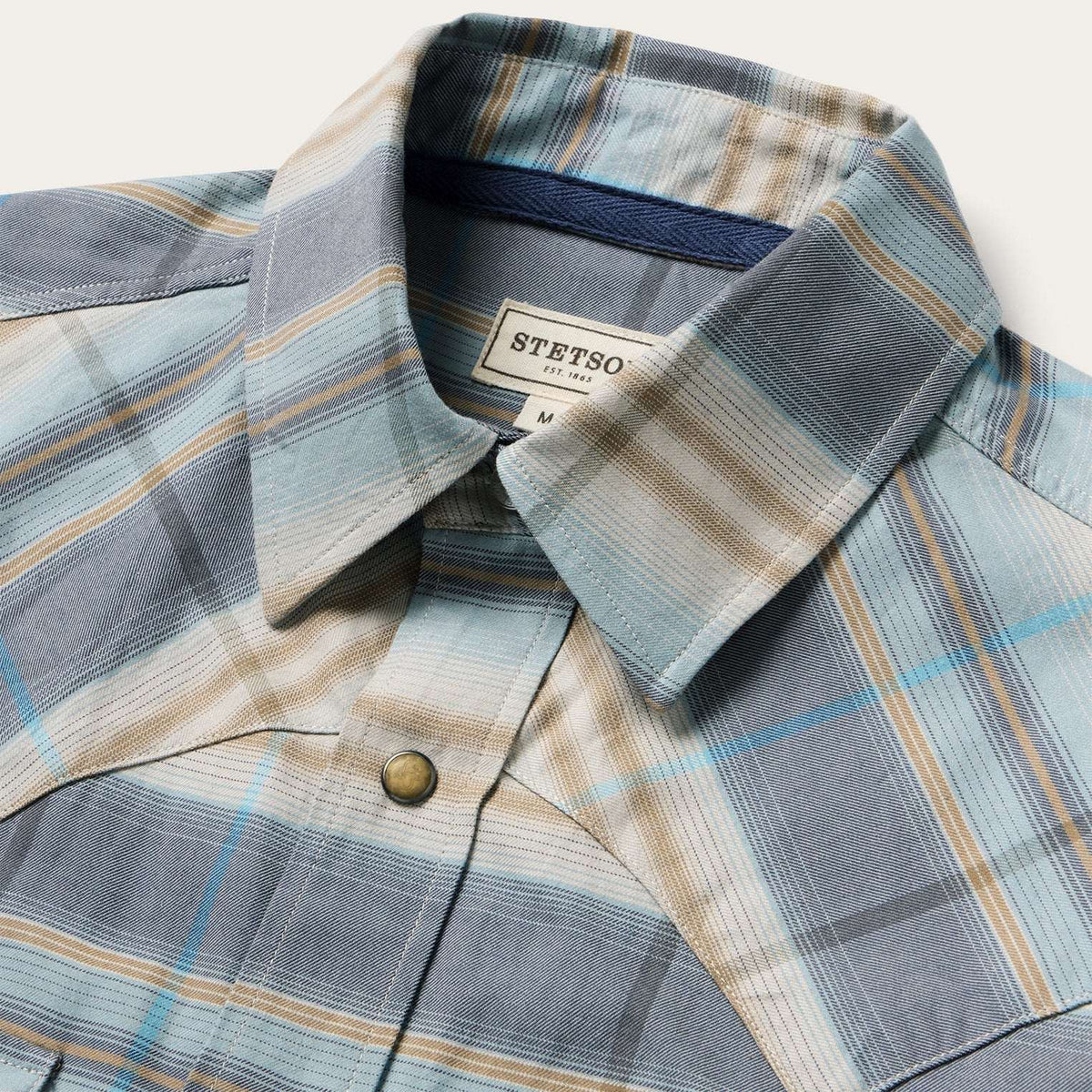 Stetson Ombre Stripe Western Shirt - Blue