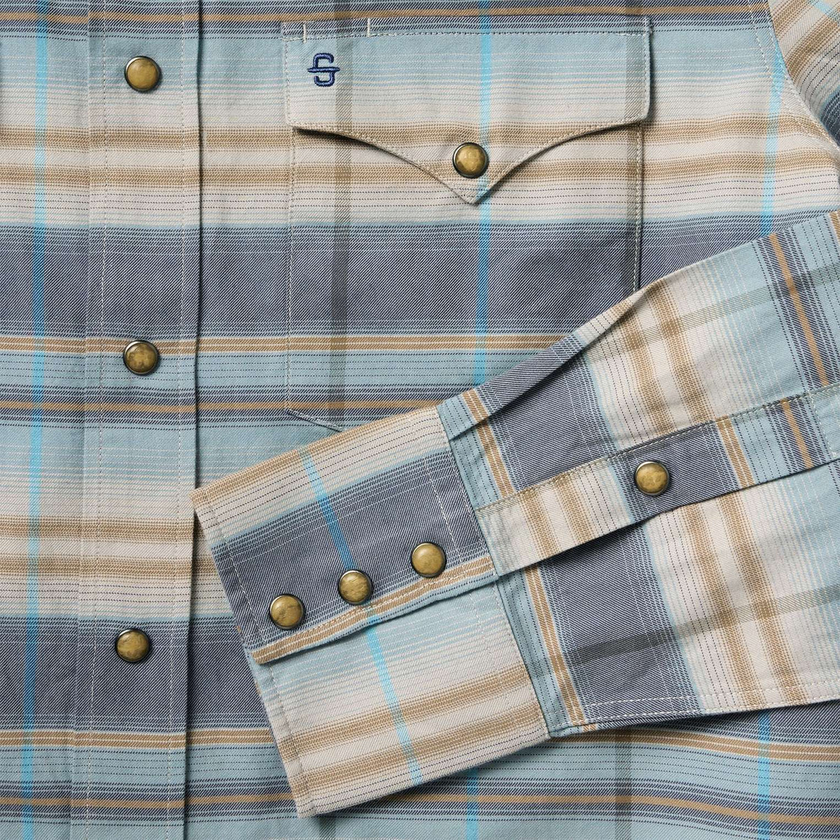 Stetson Ombre Stripe Western Shirt - Blue