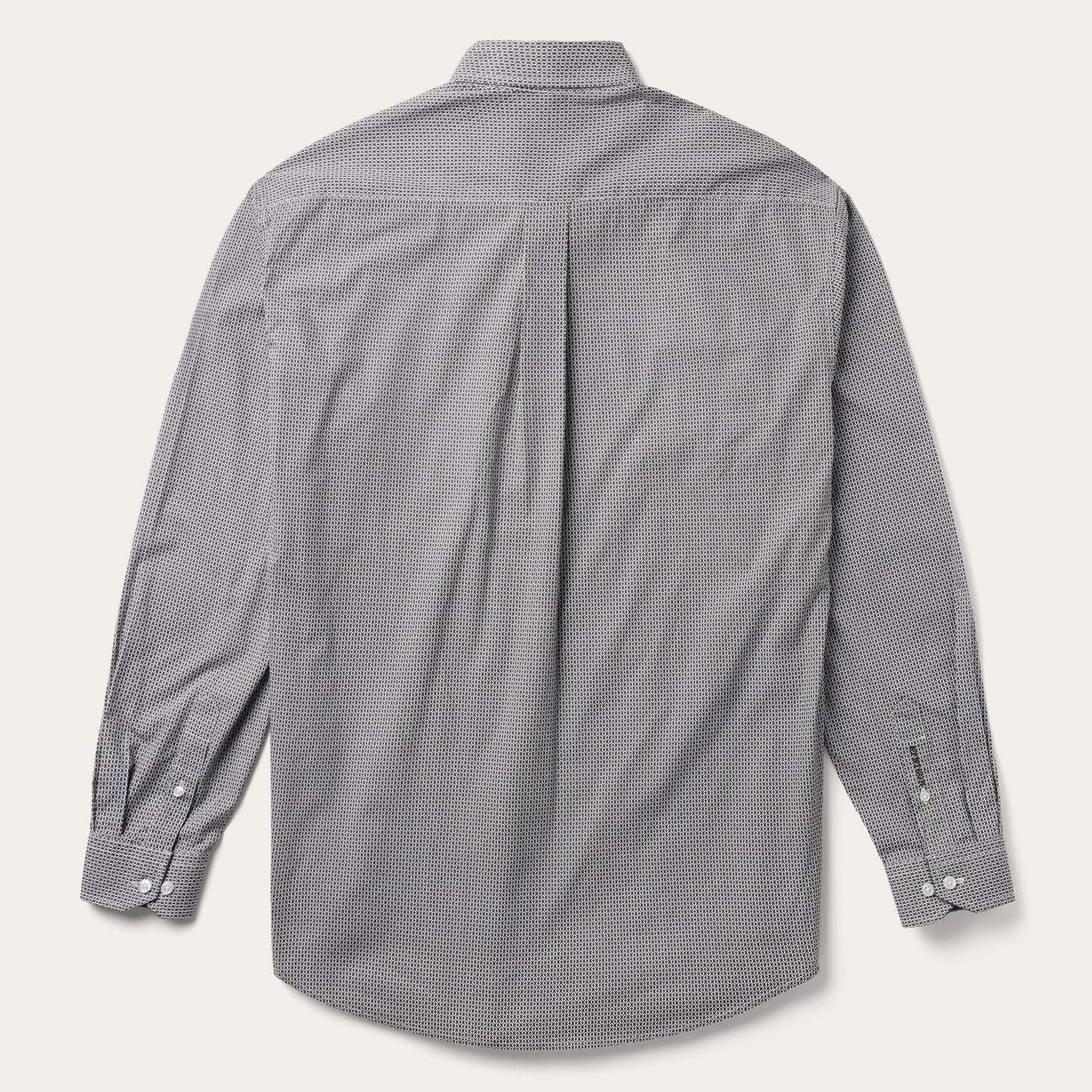 Stetson Grey Geo Print Button Front Shirt - Stetson - Flyclothing LLC