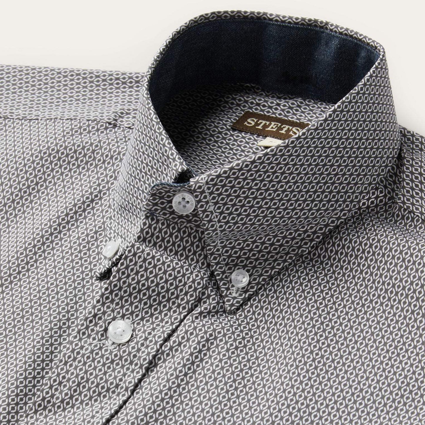Stetson Grey Geo Print Button Front Shirt - Stetson - Flyclothing LLC