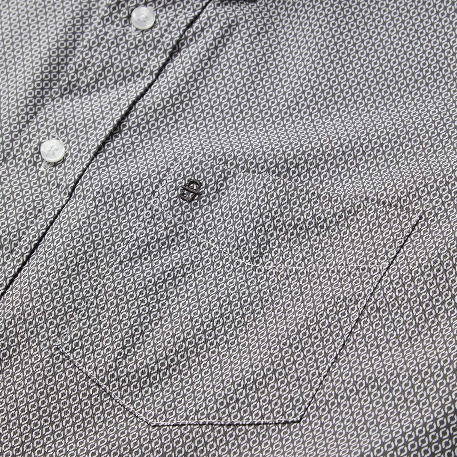 Stetson Grey Geo Print Button Front Shirt - Stetson - Flyclothing LLC